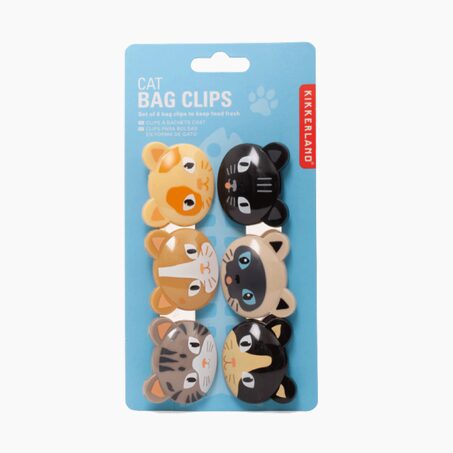 Kikkerland Pince sachet CHAT coloris multicolore