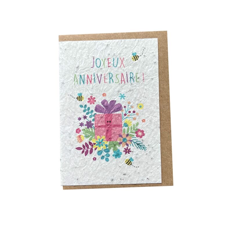 Carte ANNIVERSAIRE CADEAU coloris multicolore
