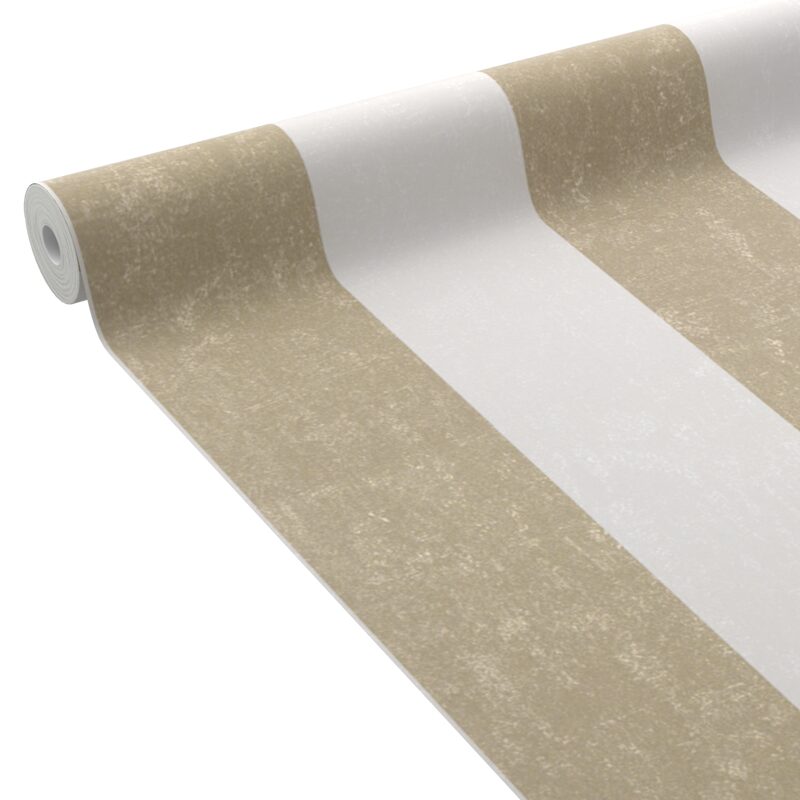 Papier peint intissé PALAZZO STRIPE coloris or et blanc