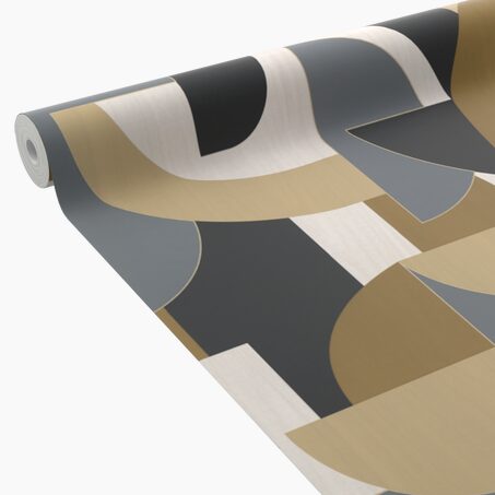 Papier peint intissé FOSTER coloris brun et gris