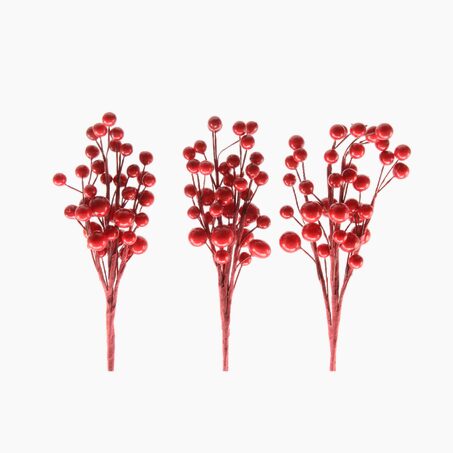 Fleur artificielle BAIE ROUGE coloris rouge