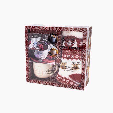 Coffret tasses BIEN DANS MES CHAUSSETTES coloris rouge