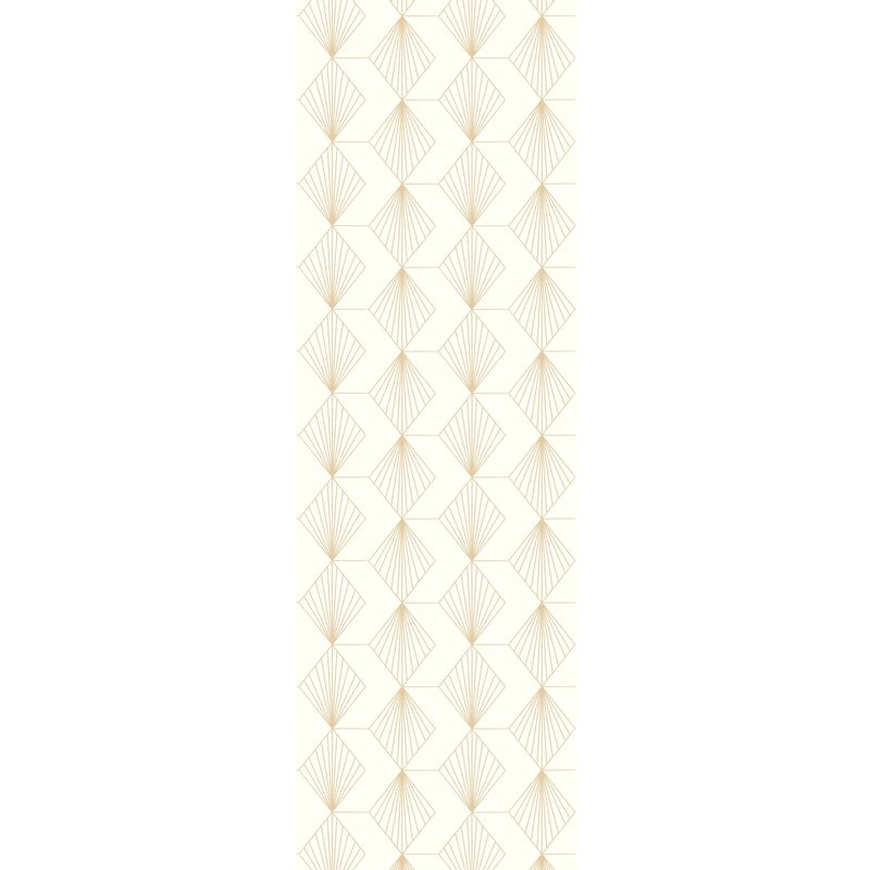 Papier peint intissé pré-encollé ORIANE coloris blanc et doré