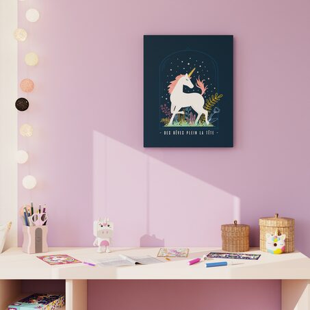 Toile embellie DES REVES PLEINS LA TETE 40 x 50 cm