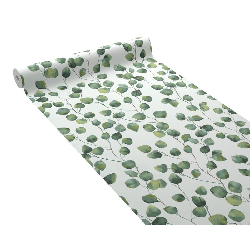 Papier peint intissé pré-encollé SADÉE coloris vert feuille