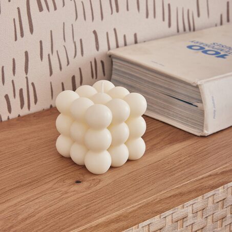 Bougie BUBBEL coloris blanc cassé
