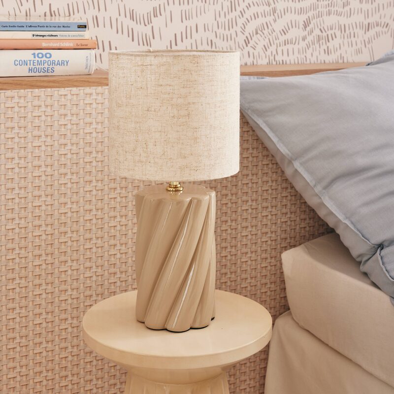 Lampe à poser TWIST coloris beige 44 x 21 cm