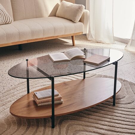 Table basse NASH coloris noir 109 x 42 cm