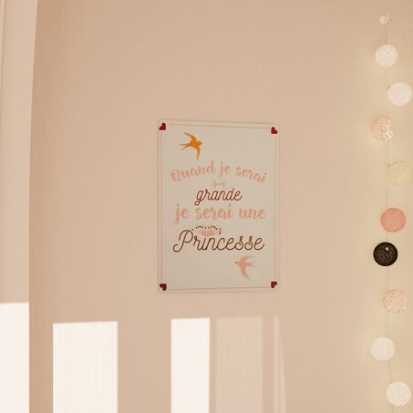 Plaque murale en bois PRINCESSE coloris blanc