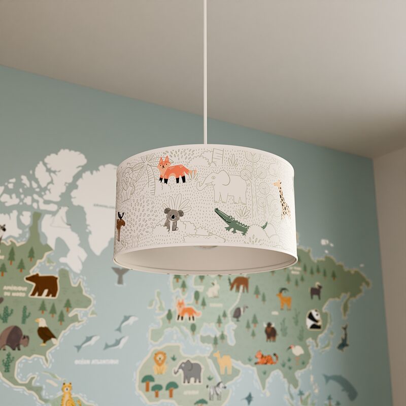 Suspension AROUND THE WORLD coloris multicolore 19 x 38 cm
