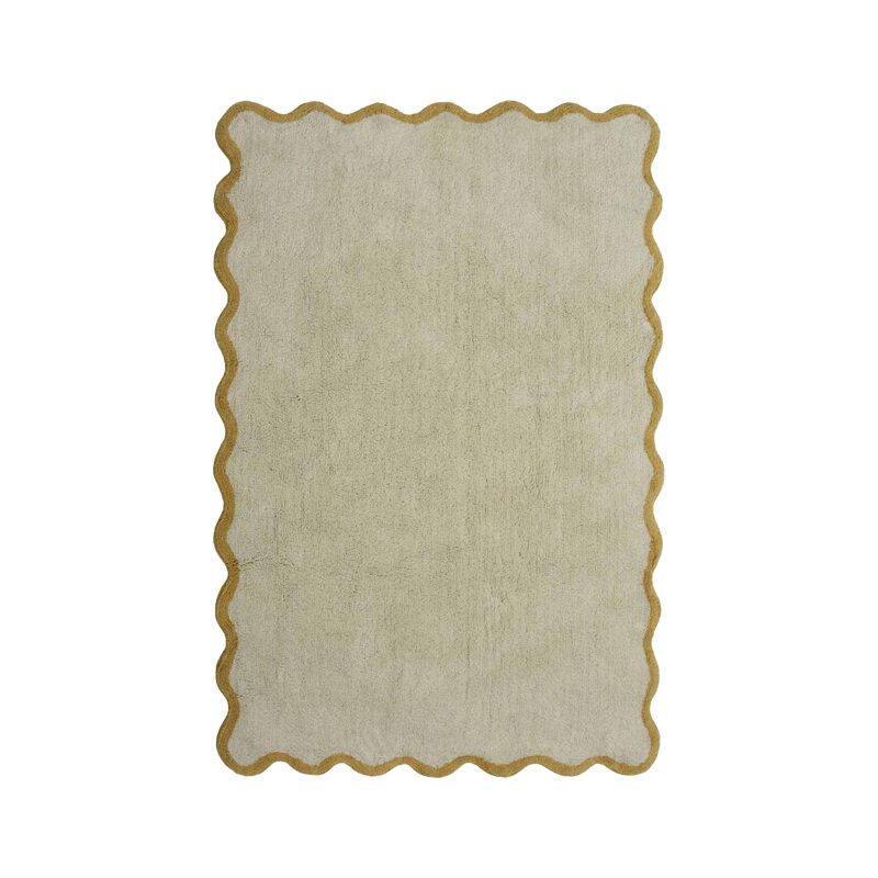 Tapis BLOOM coloris ivoire/moutarde 120 x 170 cm