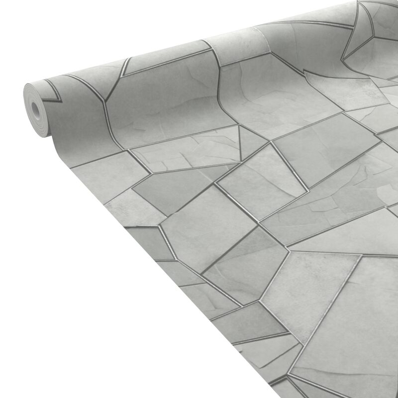 Papier peint intissé DWEN coloris blanc et argenté