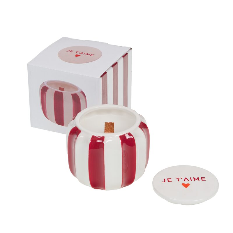 Bougie JE T'AIME coloris rouge & blanc