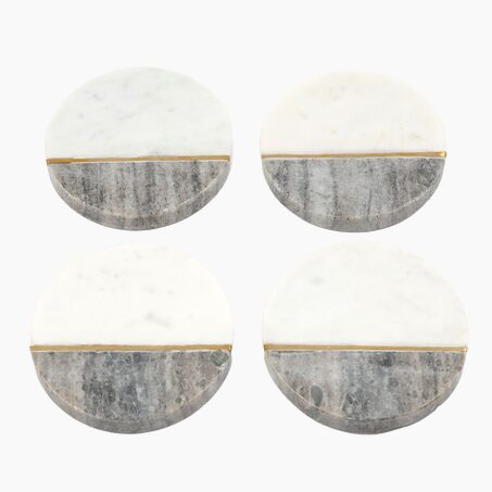 Sous-verre IDA coloris marbre blanc / gris