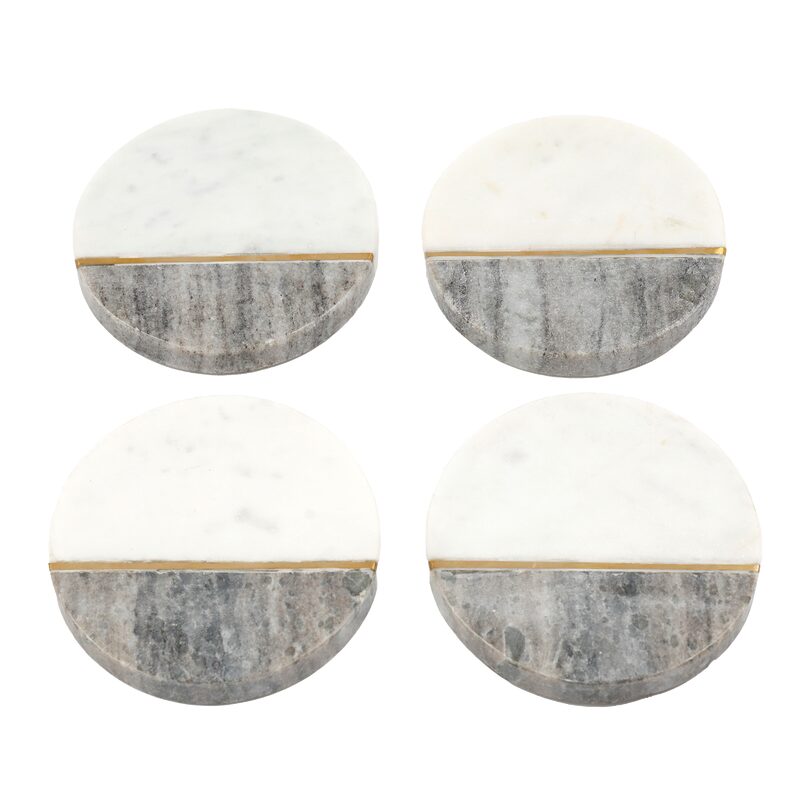 Sous-verre IDA coloris marbre blanc / gris