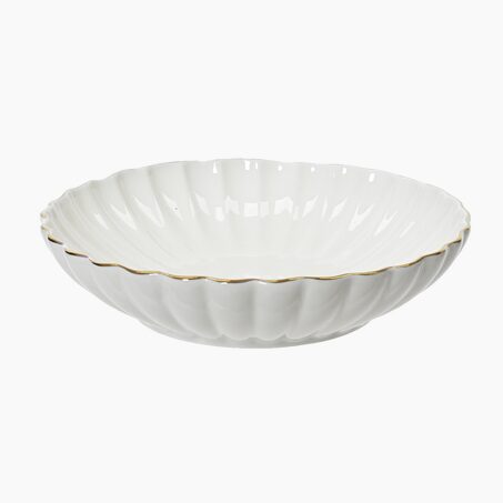 Assiette creuse COROLLE coloris blanc or