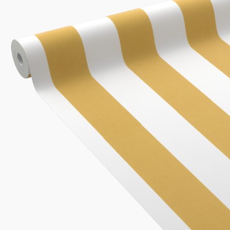 Papier peint intissé OPAL STRIPE jaune moutarde et blanc