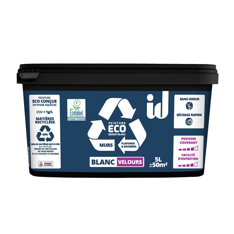 Peinture ECO BLANC Acrylique blanc Mat 5 L
