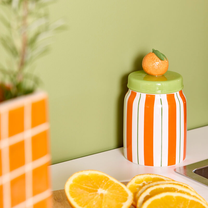 Bocal alimentaire BOC ORANGE coloris Orange, blanc, vert