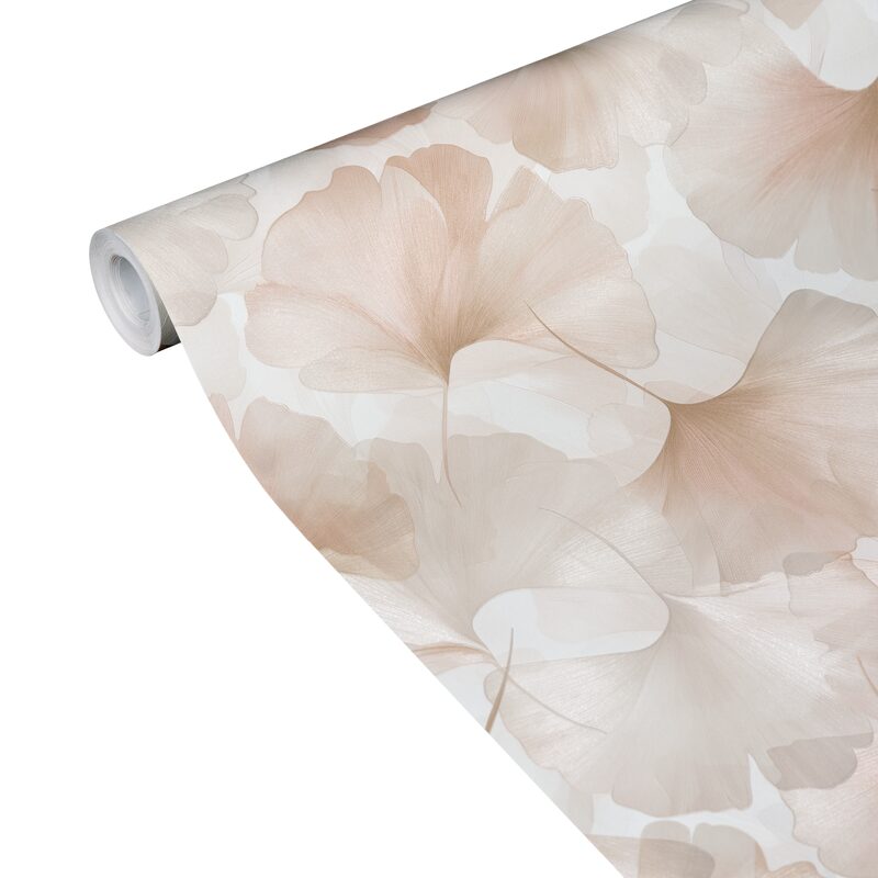 Papier peint intissé BILOBA coloris rose poudré