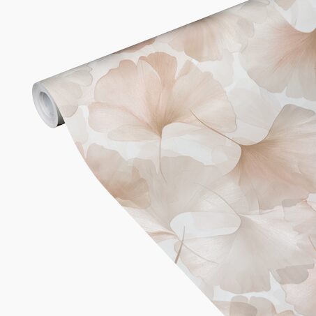 Papier peint intissé BILOBA coloris rose poudré