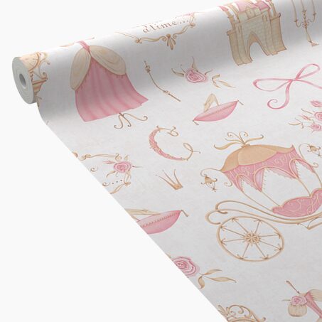Papier peint intissé ROSALY LAND coloris rose dragée