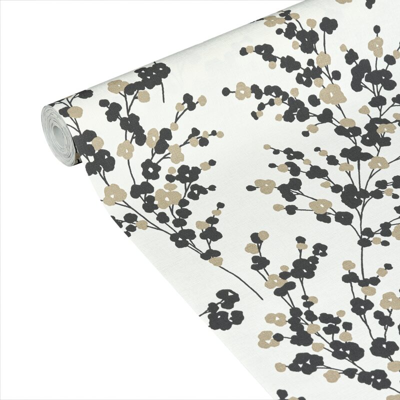 Papier peint intissé INAMI coloris noir et doré