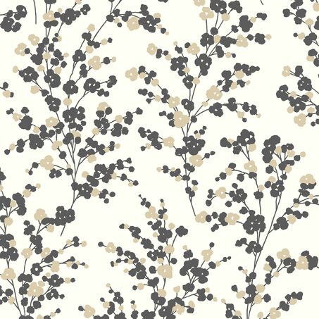 Papier peint intissé INAMI coloris noir et doré