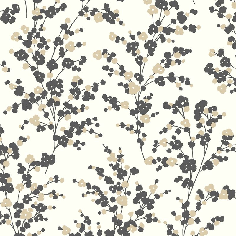 Papier peint intissé INAMI coloris noir et doré