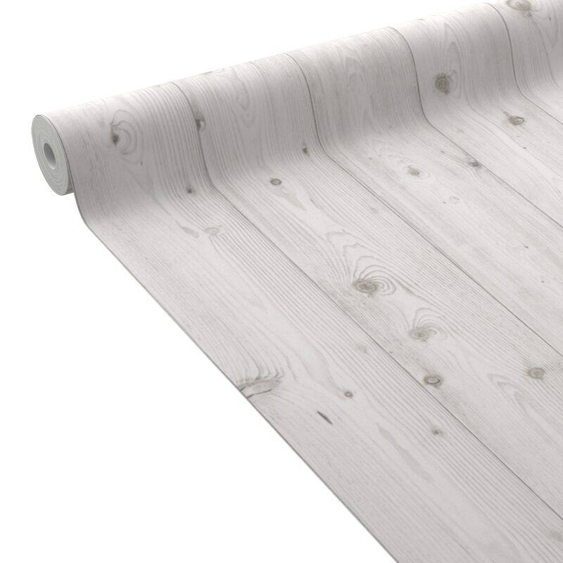 Papier peint BOARD coloris blanc grisé