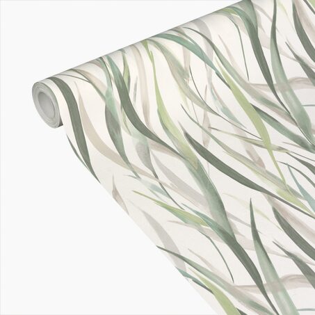 Papier peint intissé VELIA coloris vert et taupe