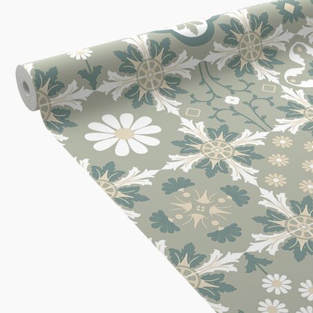 Papier peint intissé LAZARE coloris vert sauge