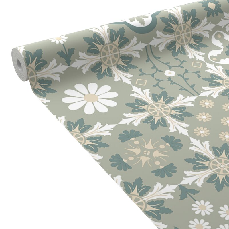 Papier peint intissé LAZARE coloris vert sauge