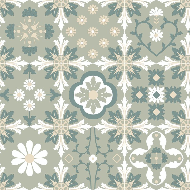 Papier peint intissé LAZARE coloris vert sauge