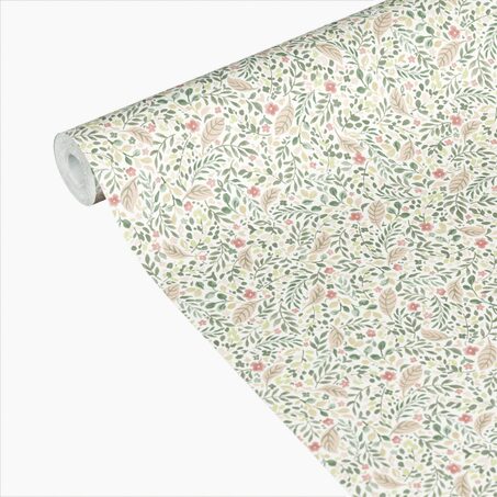 Papier peint intissé NAOMI coloris vert et rose