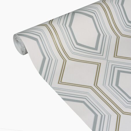 Papier peint intissé JEWEL coloris blanc et doré
