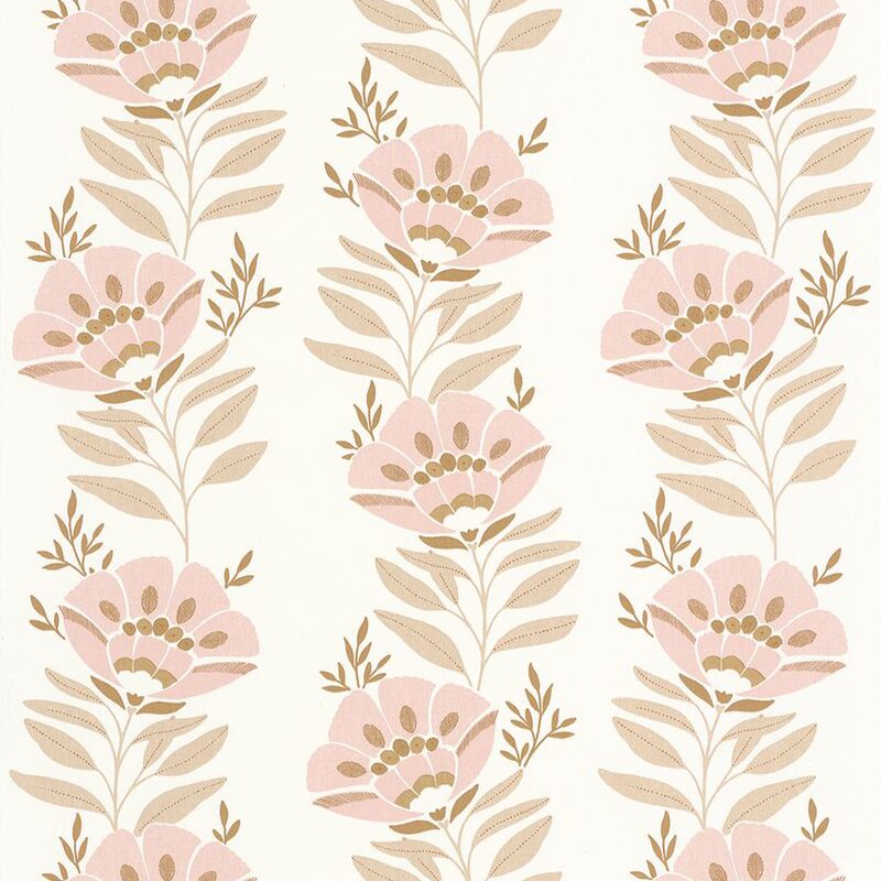 Papier peint intissé SERAPHINA coloris rose poudré et beige