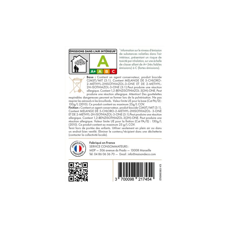 Maison déco Peinture  Acrylique bois grisé Satiné 0,38 L