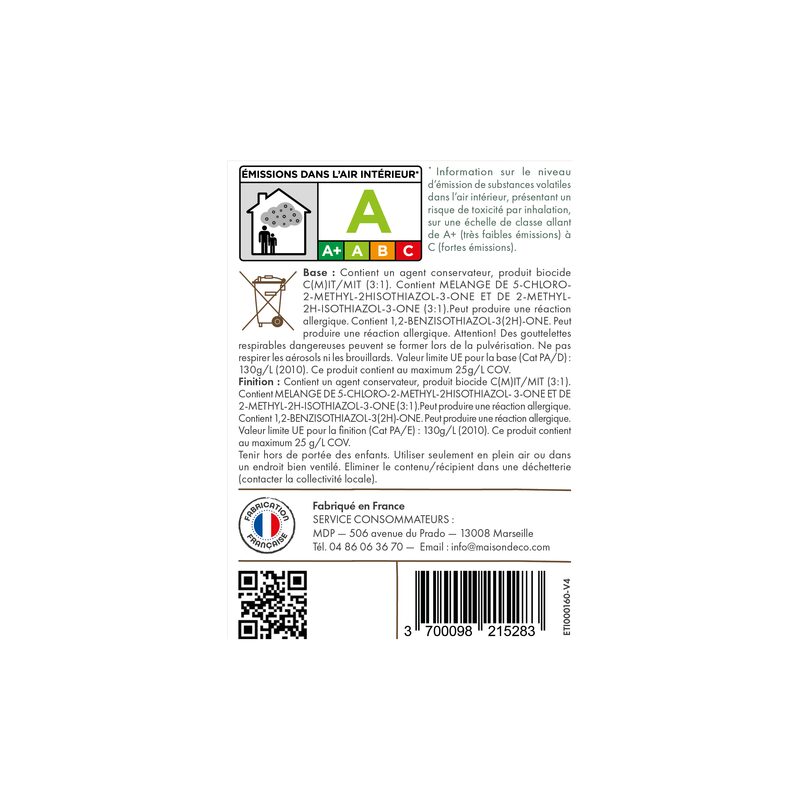 Maison déco Peinture  Acrylique effet béton Satiné 0,38 L