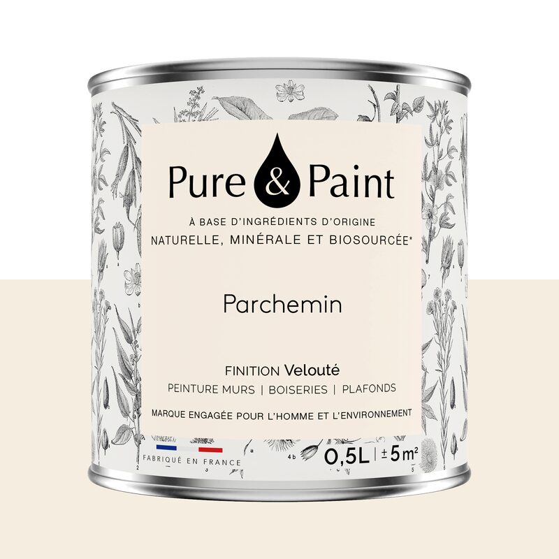 Peinture PURE AND PAINT Acrylique Parchemin Mat 0,5 L