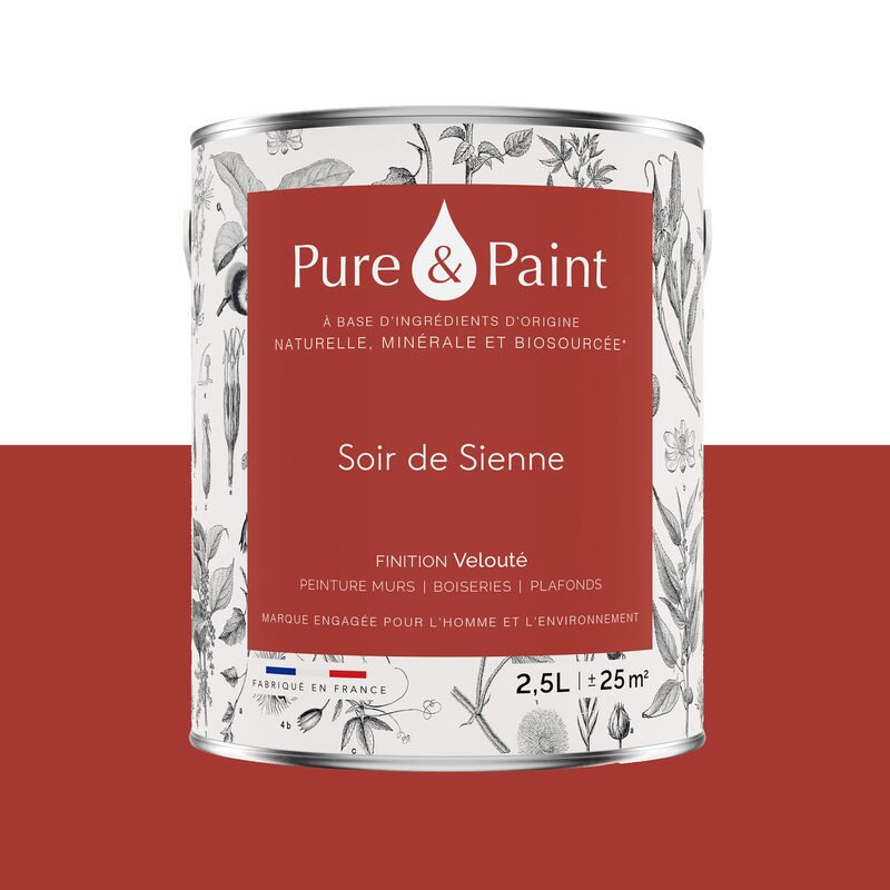 Peinture PURE AND PAINT Acrylique Soir de Sienne Mat 2,5 L