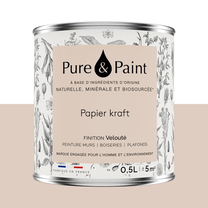 Peinture PURE AND PAINT Acrylique papier kraft Mat 0,5 L