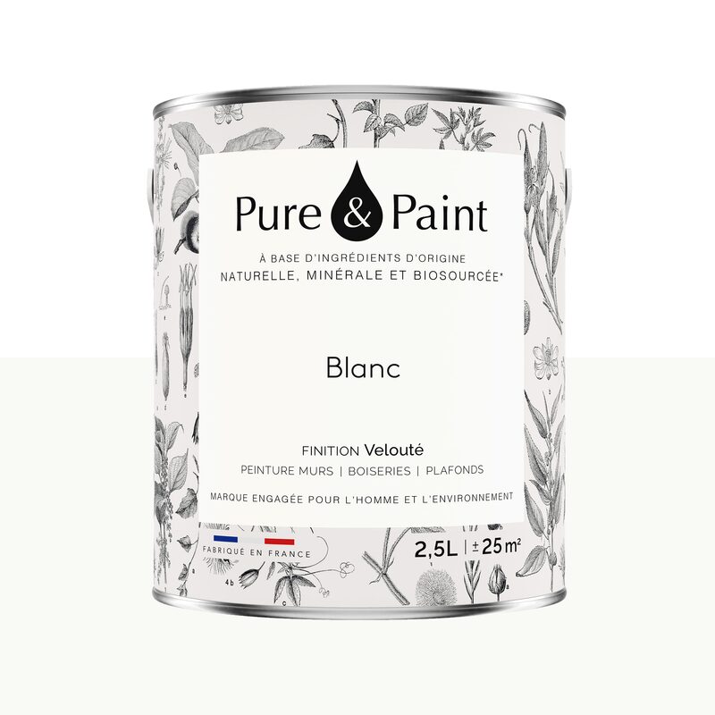 Peinture PURE AND PAINT Acrylique blanc Mat 2,5 L