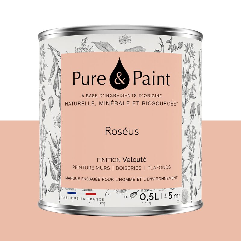 Peinture PURE AND PAINT Acrylique Roseus Mat 0,5 L