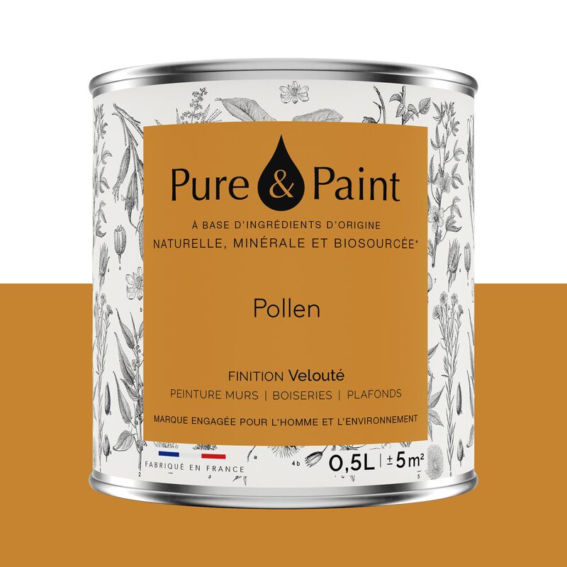 Peinture PURE AND PAINT Acrylique pollen Mat 0,5 L