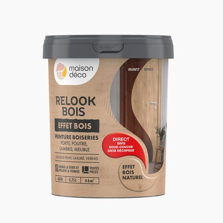 Relook bois effet bois Peinture Peinture bois naturel Satiné 0,75 L