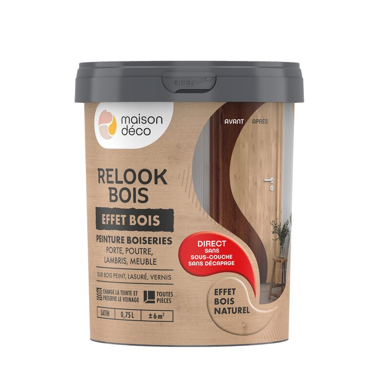 Maison déco Peinture  Acrylique bois naturel Satiné 0,75 L