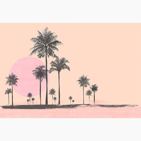 Papier peint panoramique XL MIAMI WALK 400 x 270 cm rose abricot