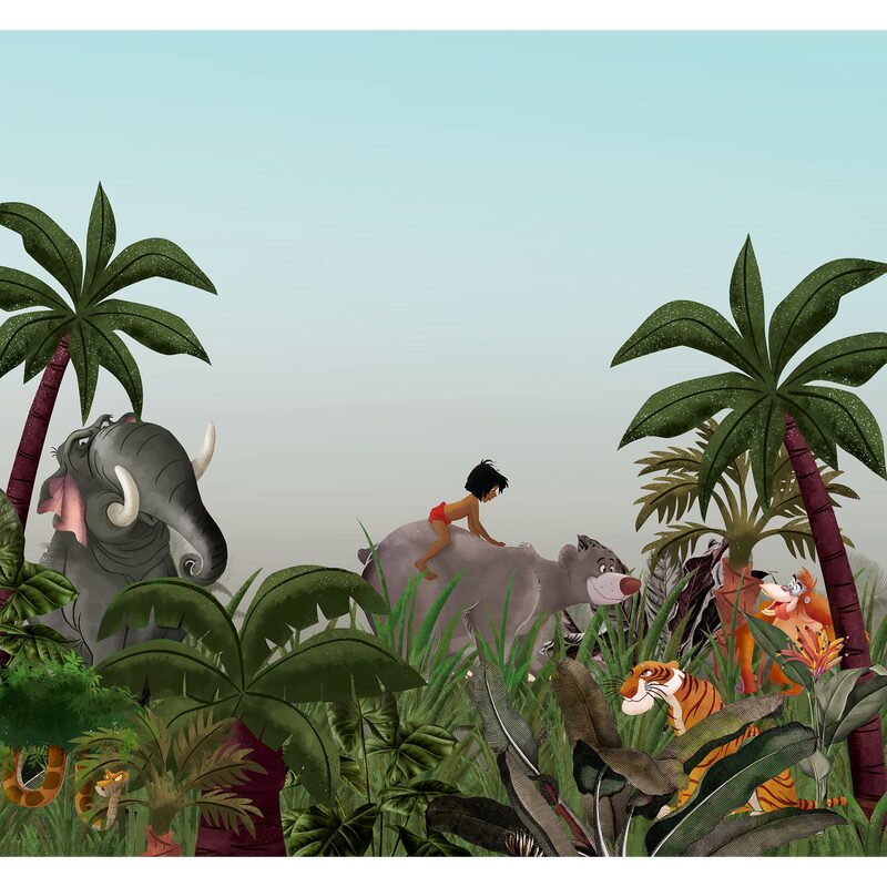 Papier peint panoramique XL LIVRE DE LA JUNGLE 300 x 280 cm
