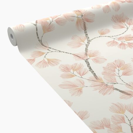 Papier peint intissé ALBIZIA coloris rose poudré
